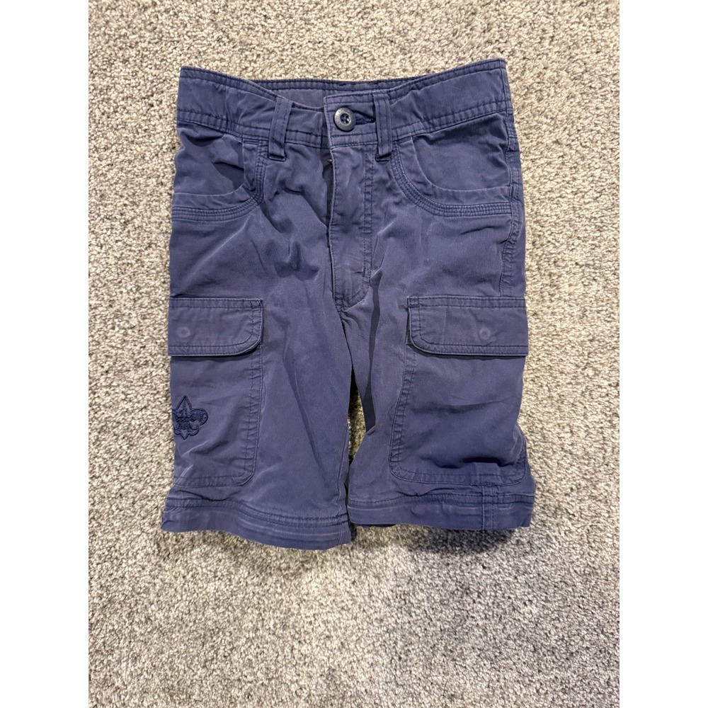 Cub Scouts BSA Switchback Uniform Pants Blue Cotton Nylon Blend Kids Size 04/05‎
